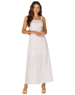 Vestido midi listrado parado no ar