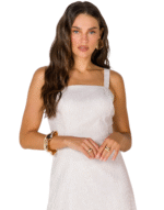 Vestido midi listrado parado no ar - Imagem 2