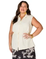 Blusa air linen cinto plenna