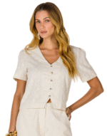 Blusa linen blend parado no ar - Imagem 2