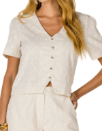 Blusa linen blend parado no ar - Imagem 3