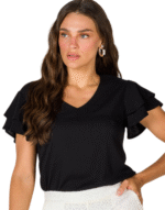 Blusa manga babado parado no ar - Imagem 3